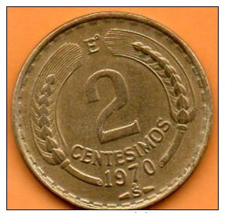 (r65)  CHILI / CHILE  2 CENTESIMOS  1970 - Chile