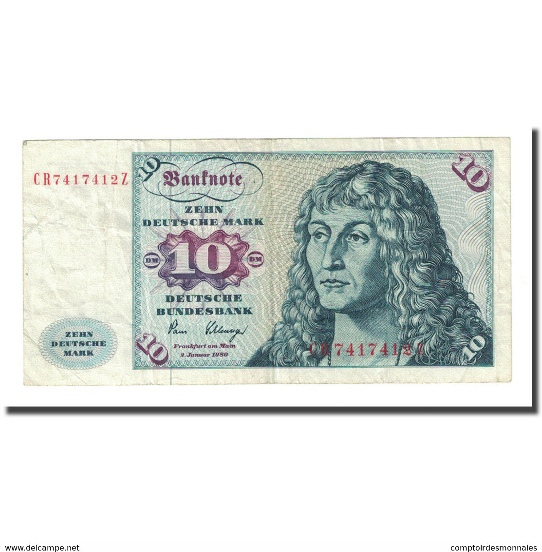 Billet, République Fédérale Allemande, 10 Deutsche Mark, 1980-01-02, KM:31d - 10 DM