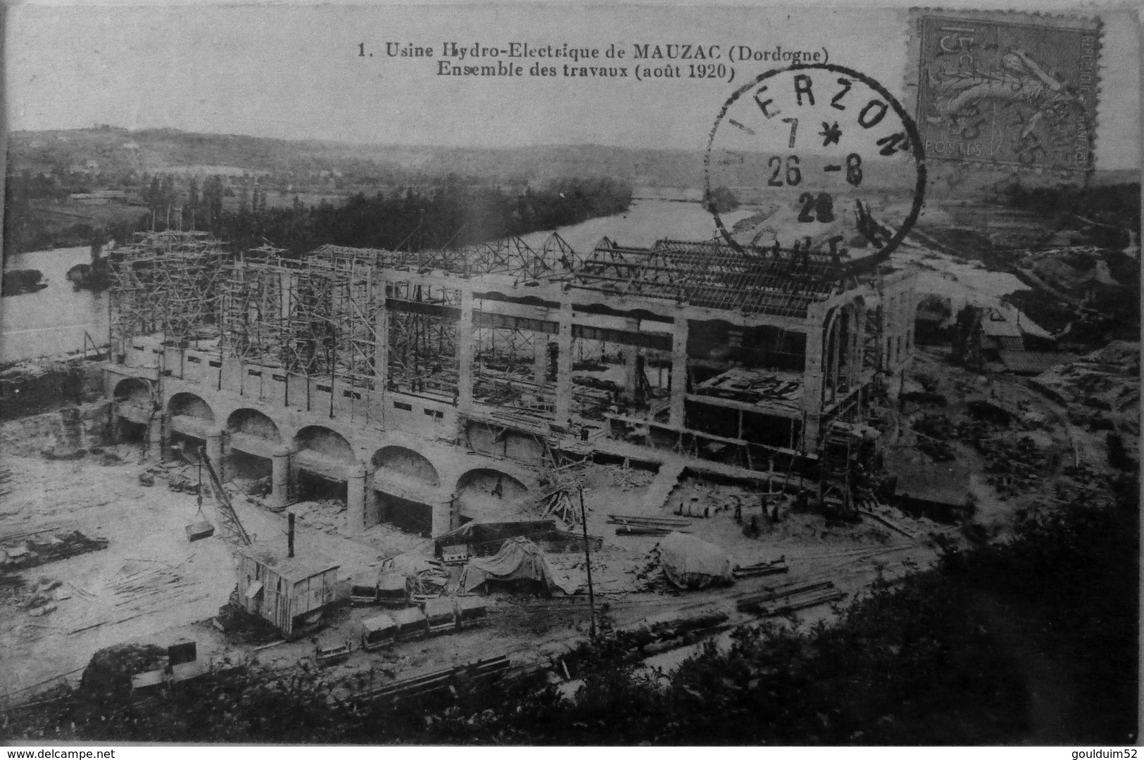 Usine Hydro électrique De Mauzac, Ensemble Des Travaux Aout 1920 - Altri & Non Classificati