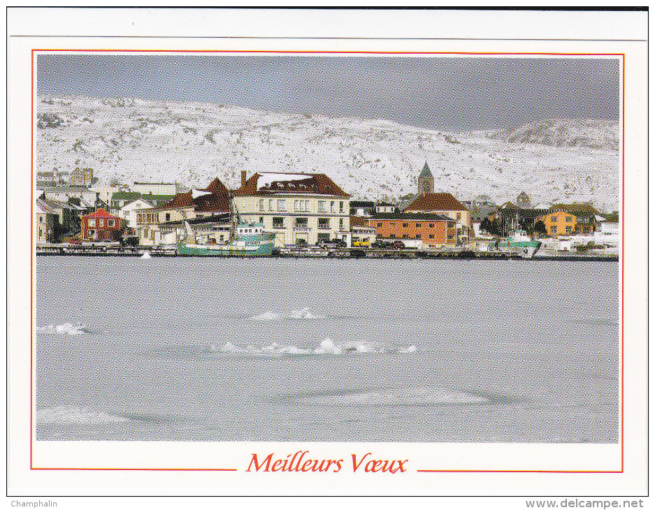 Saint-Pierre Et Miquelon - Saint-Pierre - Bas De La Ville Enneigé Et Port Dans Les Glaces - Saint-Pierre Und Miquelon