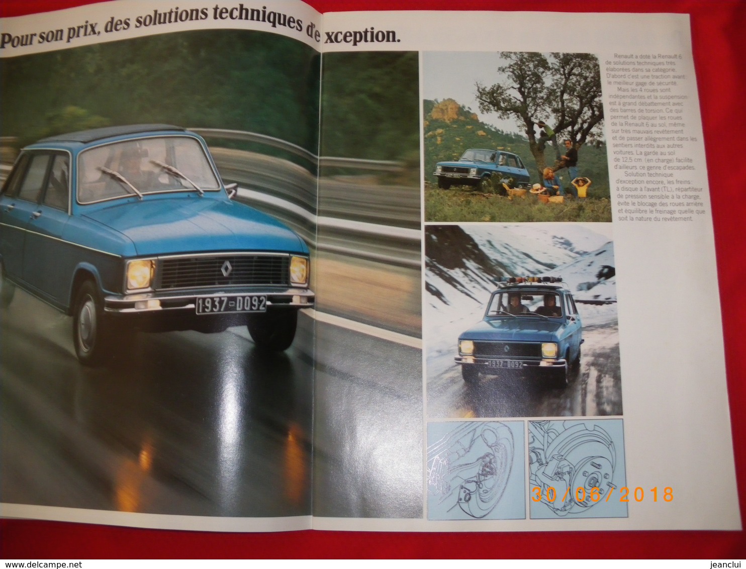 REVUE-PUB GRAND FORMAT AVEC PHOTOS ET DESCRIPTs DU VEHICULE "  RENAULT 6  " ETAT NEUF - Auto/Moto