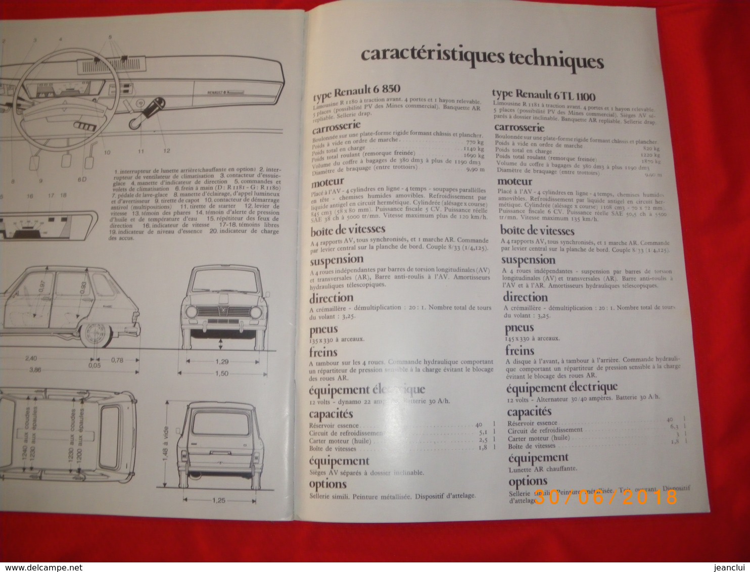 REVUE-PUB GRAND FORMAT AVEC PHOTOS ET DESCRIPTs DU VEHICULE "  RENAULT 6  "  MODELS DE L'ANNEE 1973  . ETAT NEUF - Auto/Moto