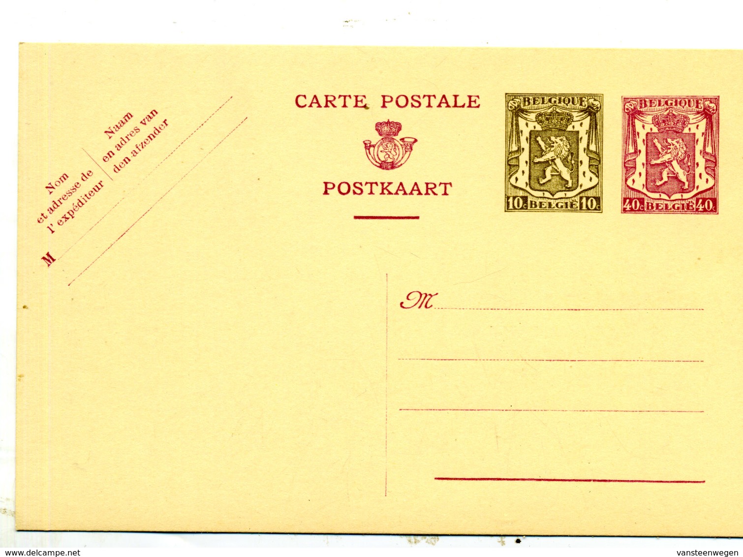 Belgique Entier 121 FN Neuf - Briefkaarten 1934-1951