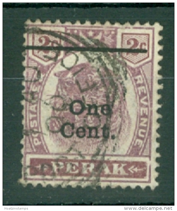 Malaya - Perak: 1900   Tiger - Surcharge   SG81    1c On 2c     Used - Perak