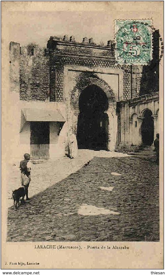 Maroc Morocco Marruecos Larache 1905 Et 1912 Sur Carte ( X 2 ) (  Affrt Mouchon Blanc ) Distribution Lettre Cover Carta - Brieven En Documenten