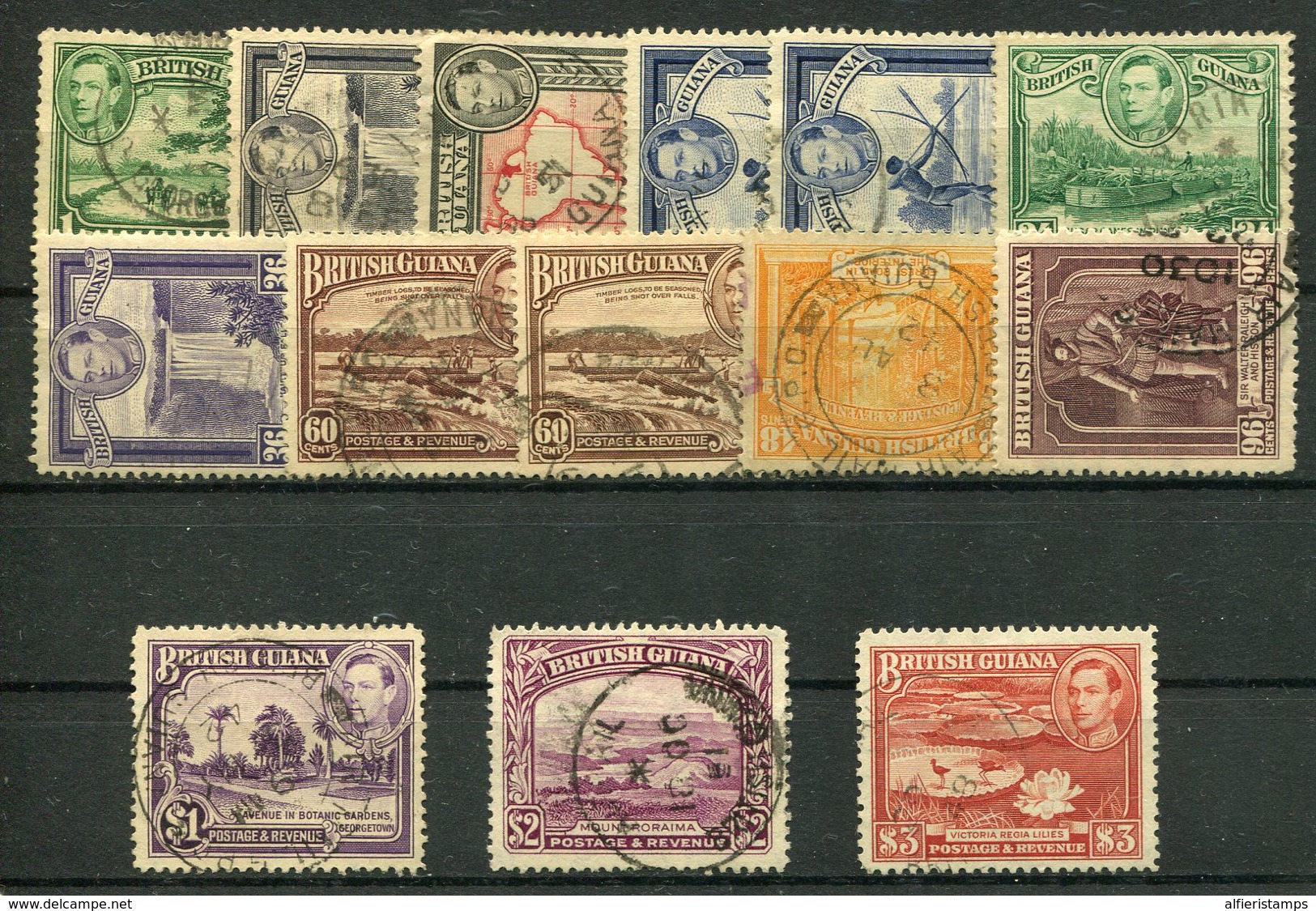 1938 - GUYANA BRIT.-  CPL.SET -  12  VAL.- USED.- LUXE !! - British Guiana (...-1966)