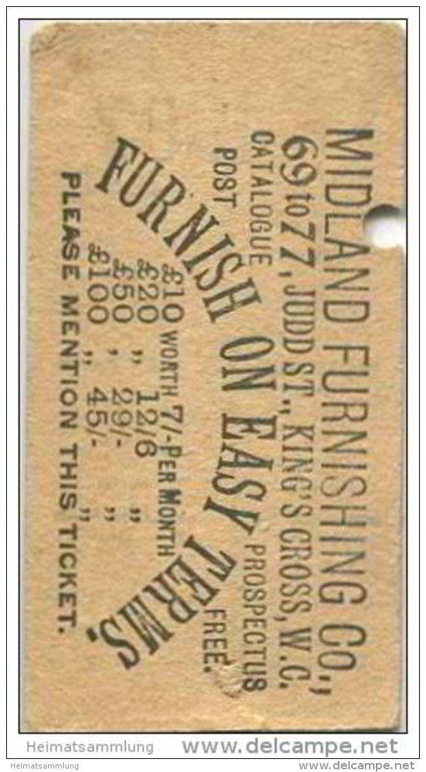 Grossbritannien - London - London County Council Tramways L.C.C. Trams - Ticket - Fahrschein - Europa