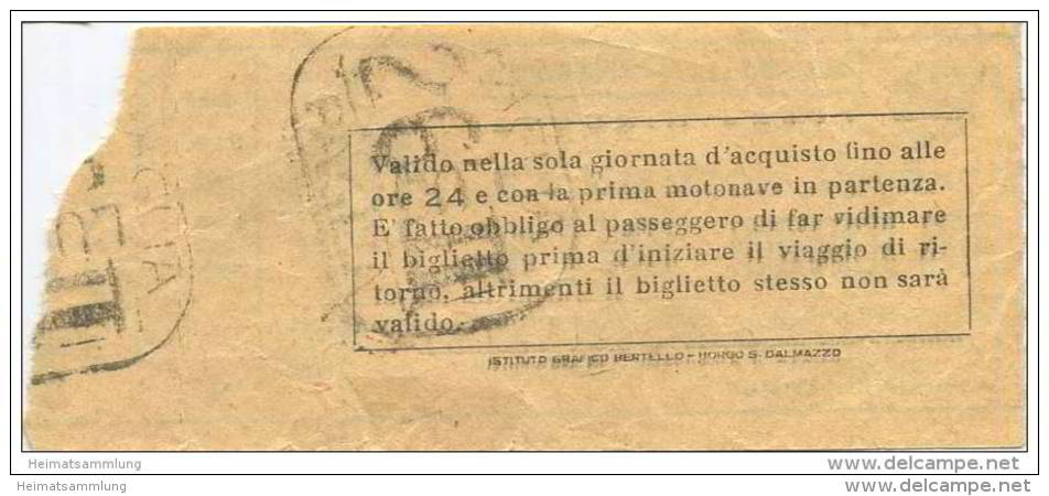 Italien - A.C.N.I.L. Venezia - Biglietto - Ticket Fahrkarte - 100 Lire - Europa