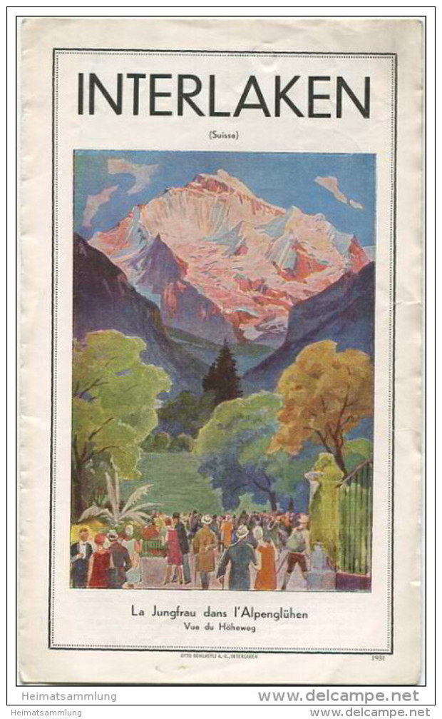 Schweiz - Interlaken 1931 - Faltblatt Mit 7 Abbildungen - In Französischer Sprache - Druck Otto Schlaefli AG Interlaken - Dépliants Turistici