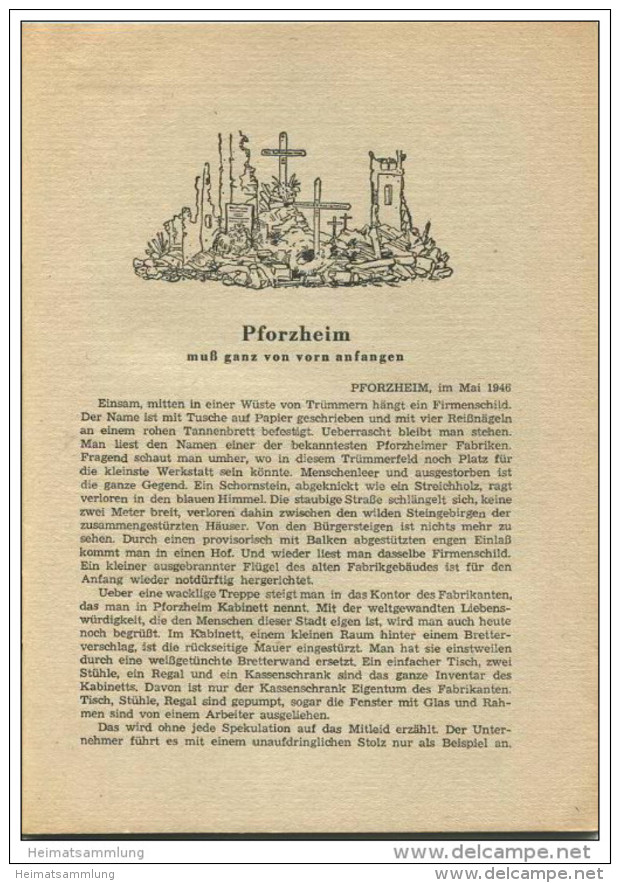 Deutschland - Pforzheim Heilbronn Mannheim Mai 1946 - Aus Schutt Und Trümmern Zu Neuer Zukunft - Mit Vorliegendem Heft - Schulbücher