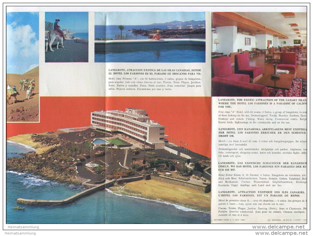 Spanien Lanzerote - Hotel Los Fariones - Faltblatt Mit 10 Abbildung - Spanien