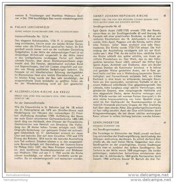 100 Bauwerke In München 1958 - 60 Seiten Mit 10 Abbildungen - Verlag Schnell &amp; Steiner München - Architectuur