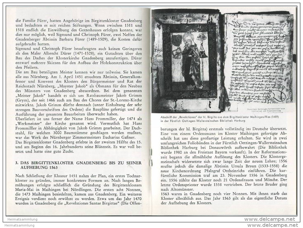 Gnadenberg - Ehemaliges Birgittenkloster - 16 Seiten Mit 14 Abbildungen - Verlag Salesianer Druckerei Ensdorf 1985 - Architecture