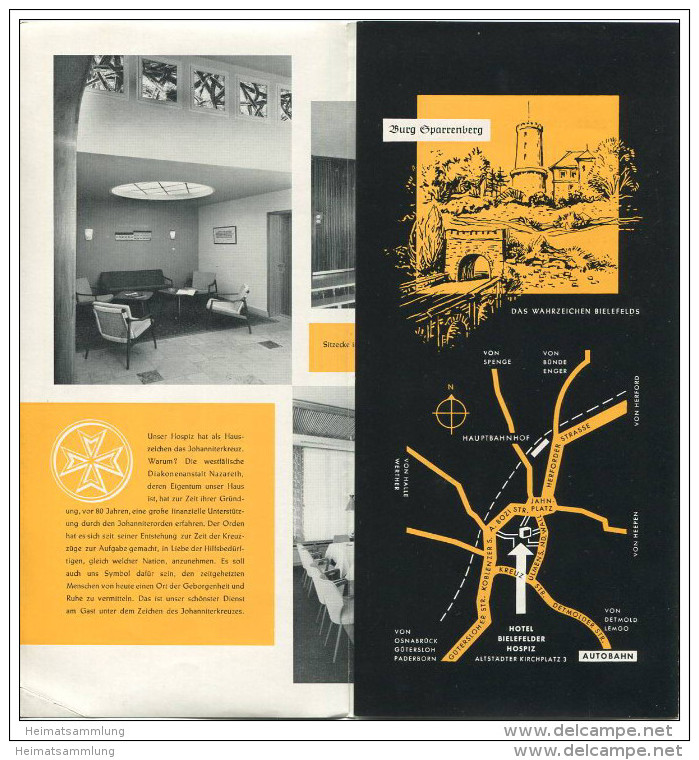 Bielefeld 1965 - Hotel Bielefelder Hospiz - Faltblatt Mit 6 Abbildungen - Preisverzeichnis - Renania-del-Nord-Westfalia