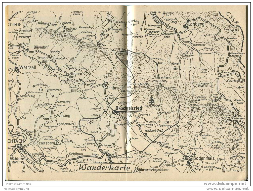 Bayrischer Wald 60er Jahre - 56 Seiten Mit 4 Abbildungen - Geschichtliches - Kleine Wanderkarte Etc. - Beieren