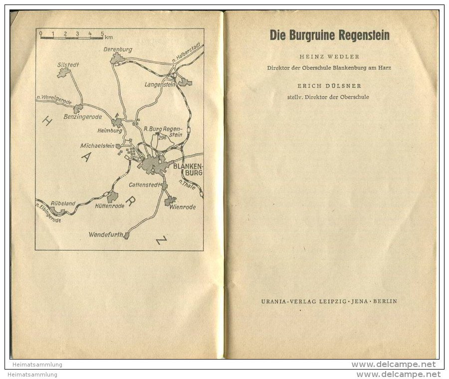 Burgruine Regenstein 1967 - 60 Seiten Mit 8 Abbildungen - Verfasser Heinz Wedler Und Erich Dülsner Oberschule Blankenbur - Sachsen-Anhalt