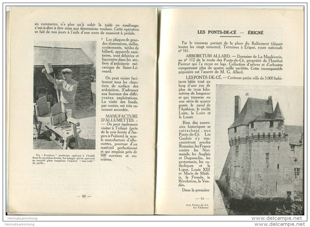 Guide-Anjou - Angers - L'Anjou Ca. 1950 - 88 Seiten Mit 40 Abbildungen - In Französischer Sprache - Francia