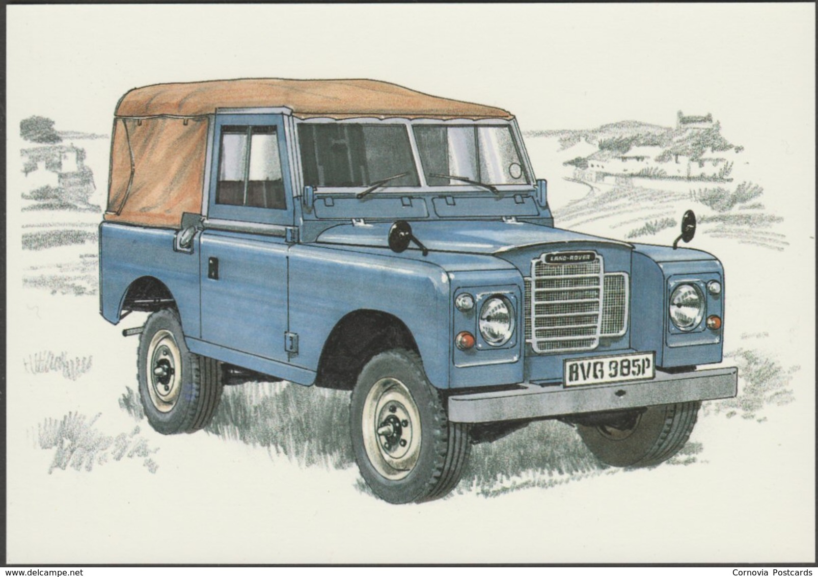 Land Rover Series III 88-Inch Pick-Up - Golden Era Postcard - Passenger Cars