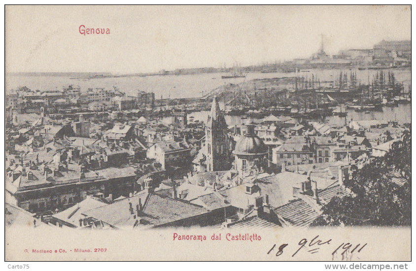 Italie - Genova - Panorama Dal Castelletto - 1911 - Genova