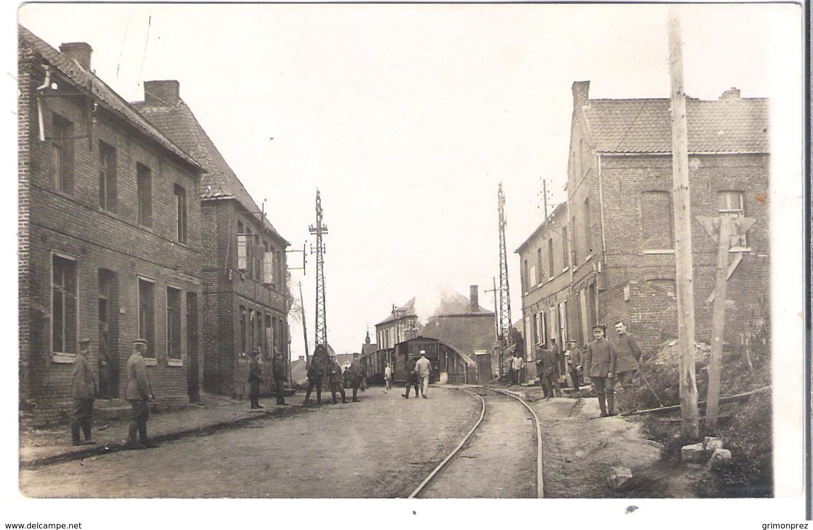 CARTE-PHOTO NORD ARLEUX WW1 Rue Du Nouveau Pont  Tramway à Vapeur Au Pont De La Redoute Pendant L'occupation Allemande - Altri & Non Classificati