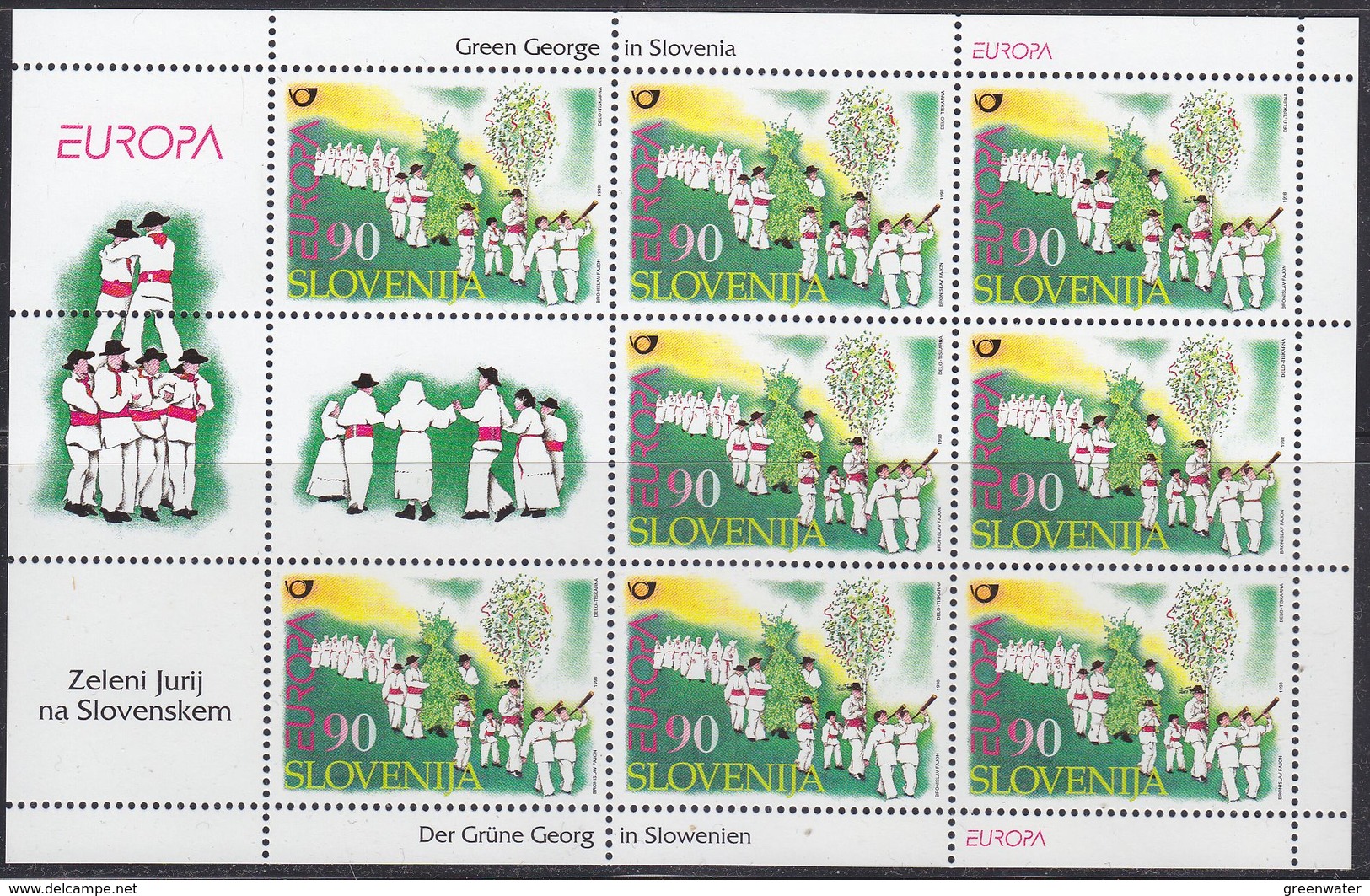 Europa Cept 1998 Slovenia 1v Sheetlet  ** Mnh (39315B) FESTIVAL PRICE - 1998