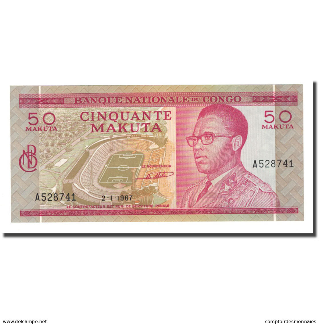 Billet, Congo Democratic Republic, 50 Makuta, 1967-01-02, KM:11a, NEUF - République Démocratique Du Congo & Zaïre