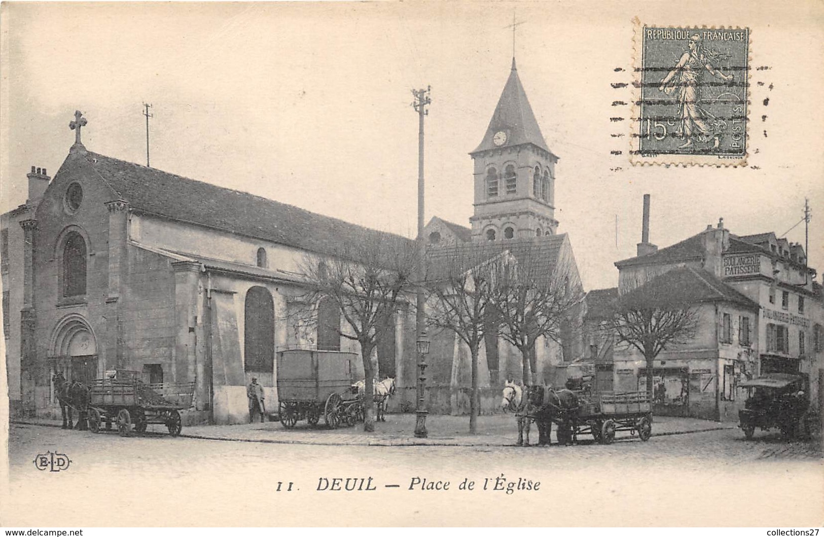95-DEUIL- PLACE DE L'EGLISE - Deuil La Barre