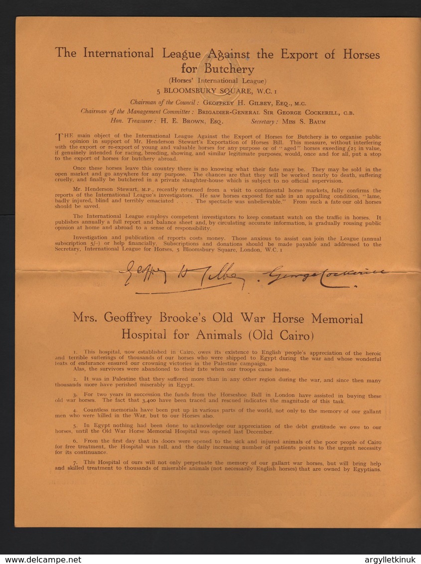 MRS BROOKE'S HORSE HOSPITAL CAIRO HORSESHOE BALL DORCHESTER DUKE OF GLO'S1935 - Tickets - Vouchers