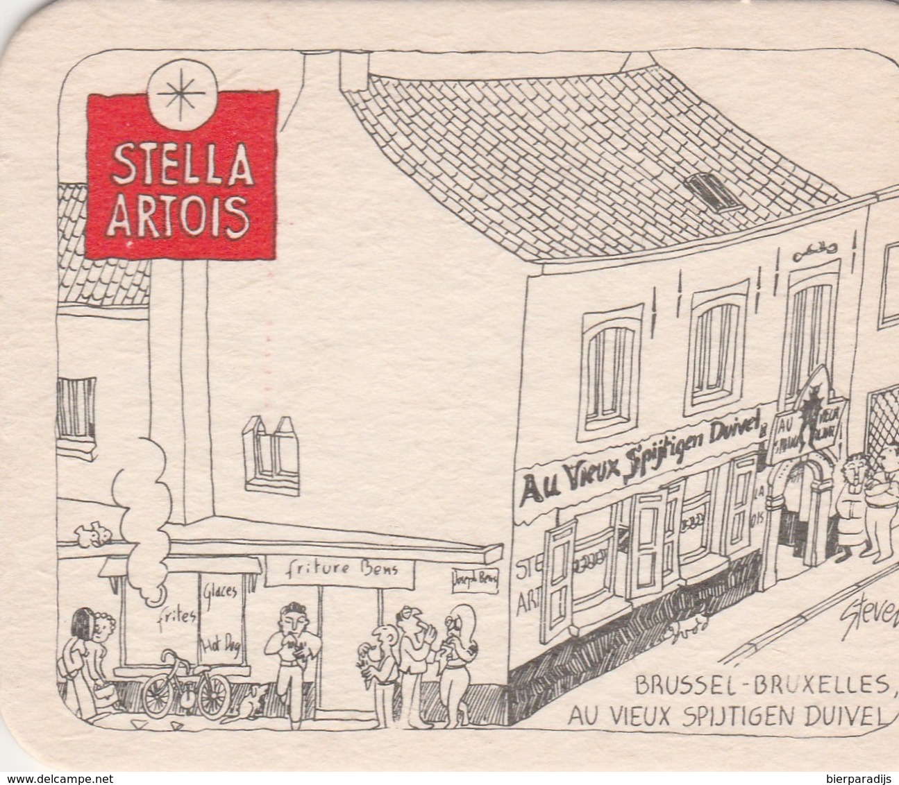Sous Bock  Stella Artois   Oude Cafee's   - Brussel - Beer Mats
