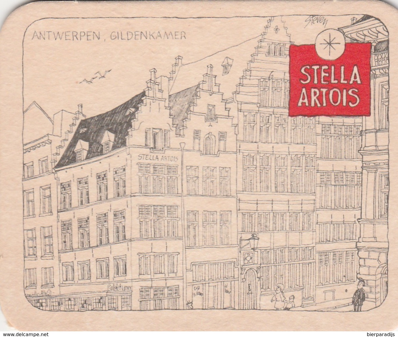 Sous Bock  Stella Artois   Oude Cafee's   - Antwerpen - Sous-bocks