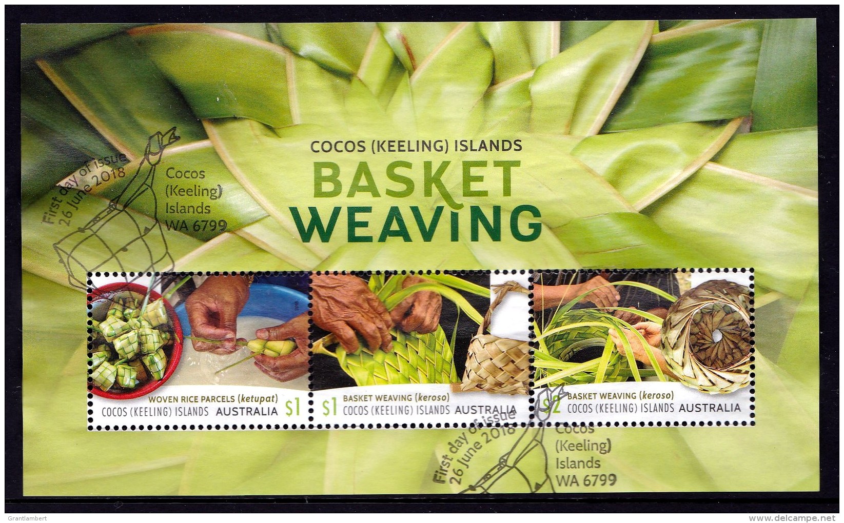 Cocos Islands 2018 Basket Weaving Minisheet Used - Cocos (Keeling) Islands