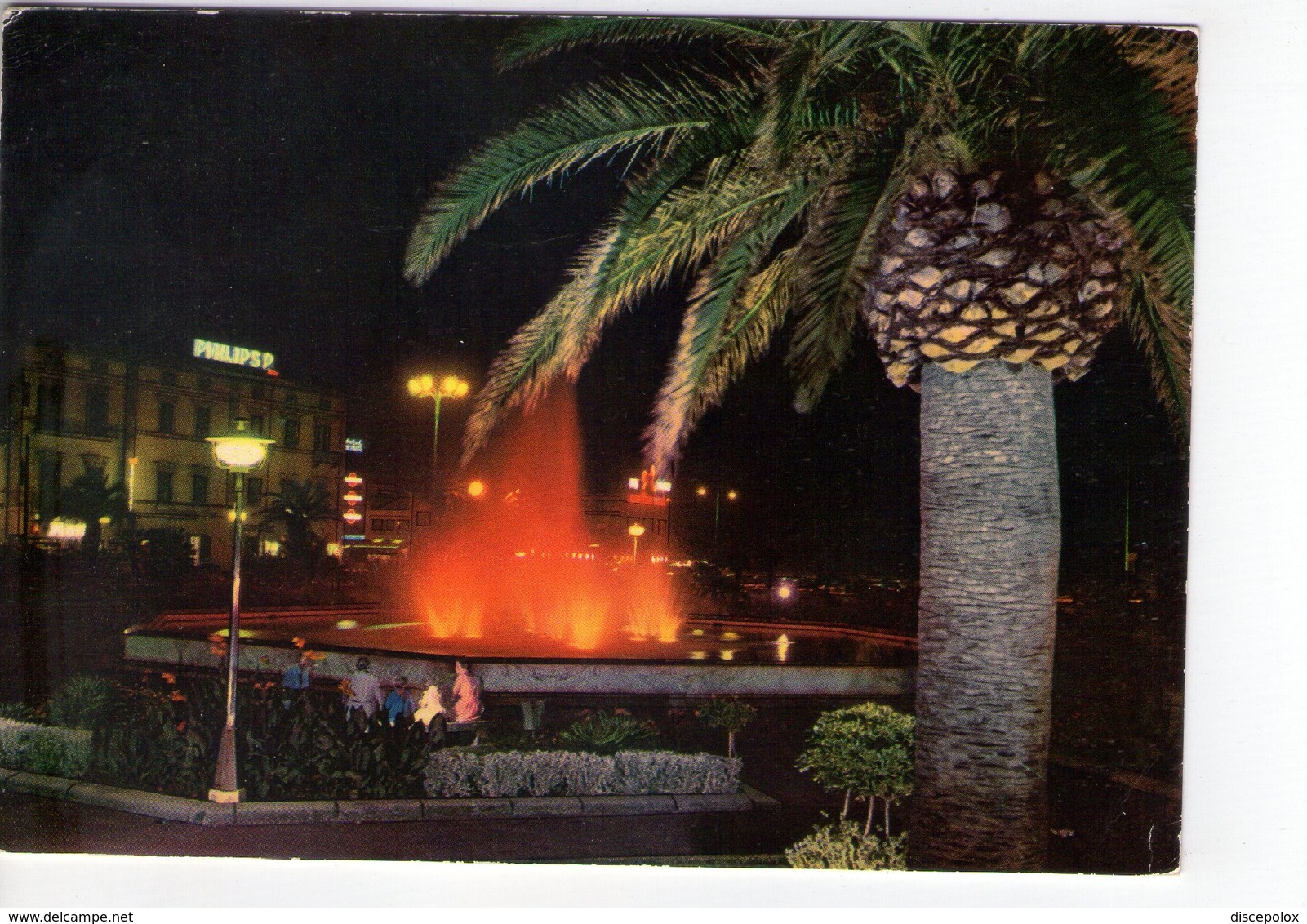 U2918 Cartolina 1969; VIAREGGIO Di Notte (livorno)  PIAZZA MAZZINI + INSEGNA PHILIPSP_ CIRC - Viareggio