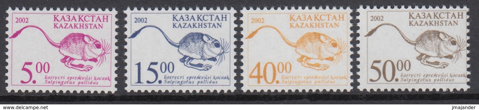 Kazakhstan 2002 - Definitive Stamps - Fauna: Pale Pygmy Jerboa - Mi 366-369 ** MNH - Kazajstán