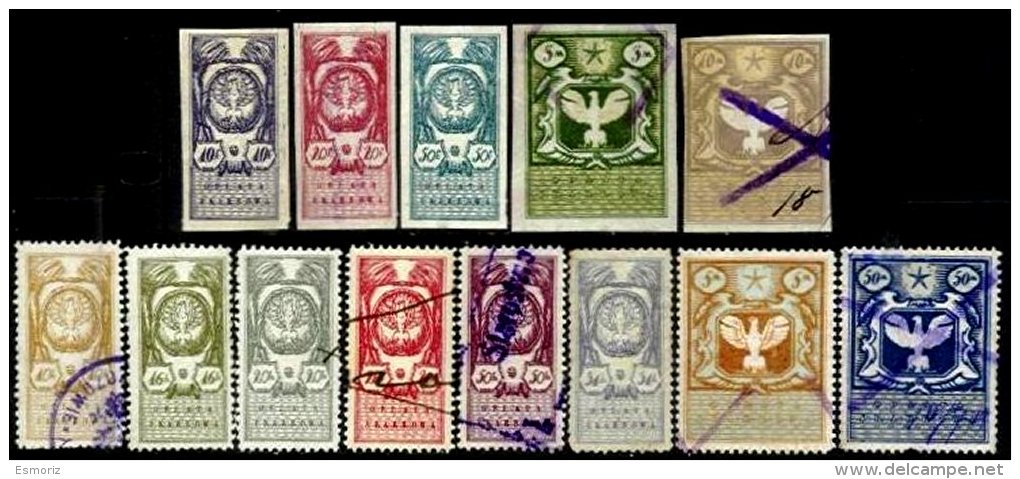 POLAND, Treasury, */o M/U, F/VF - Revenue Stamps