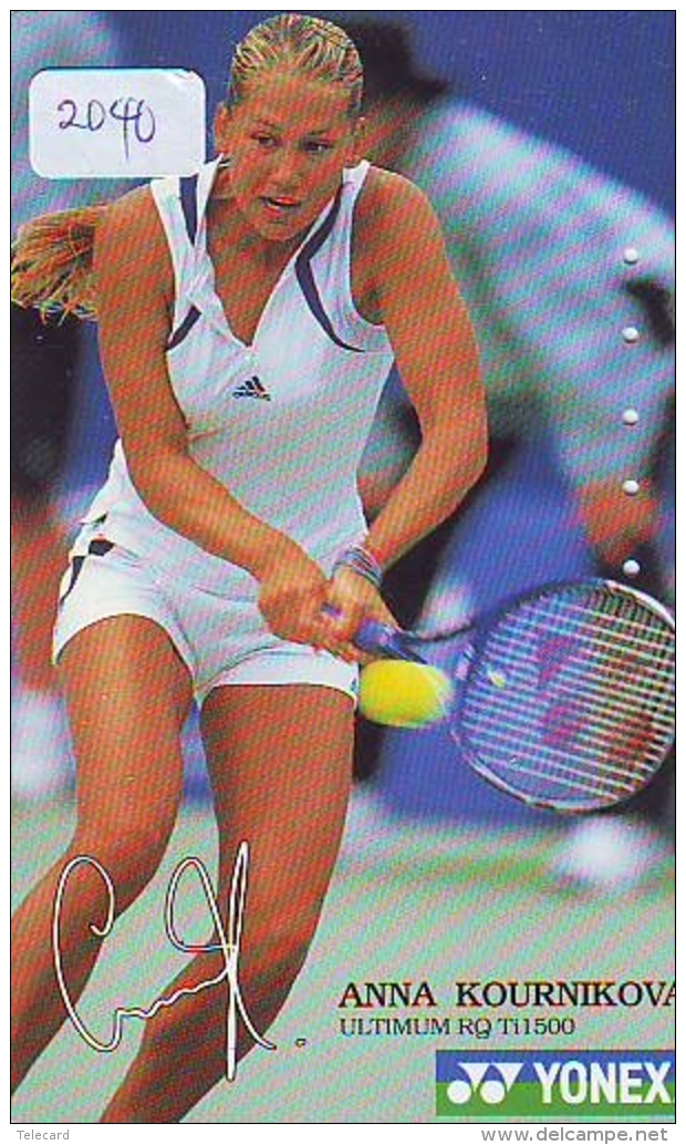 Télécarte Japon * Sport *  TENNIS  * ANNA KOURNIKOVA * FEMME   (2040)  PHONECARD JAPAN * TELEFONKARTE * - Sport