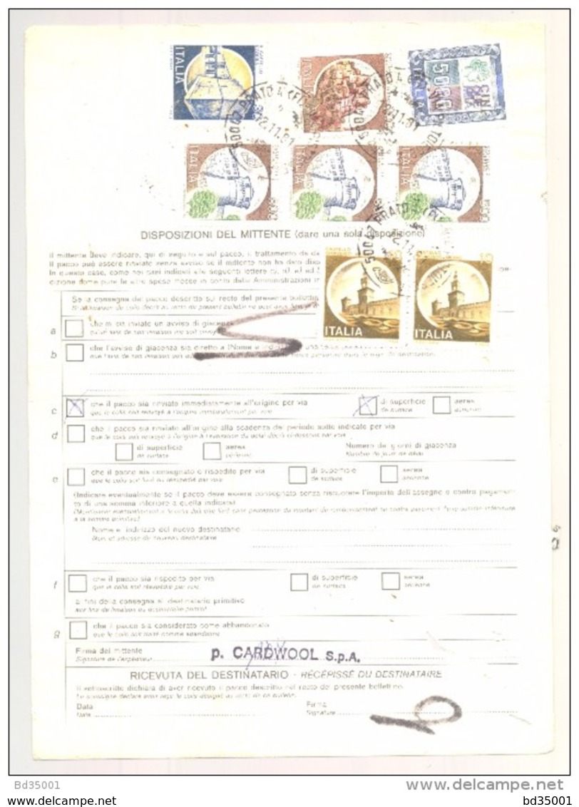 Bulletin D'Expédition - Italie - Cachets Et Vignette PRATO (Succursale 4) - 1981 - Vignette Exprès - Griffe VENTIMIGLIA - Colis-postaux