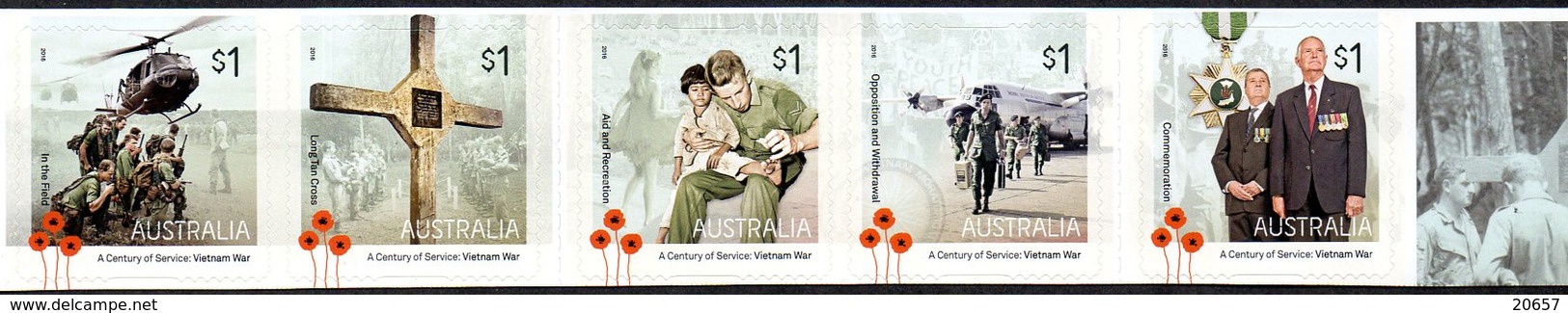 Australie Australia 4394/98 Issus De Carnet Guerre Du Vietnam, Hélicoptère, Medecine, Autoadhésifs - Autres & Non Classés