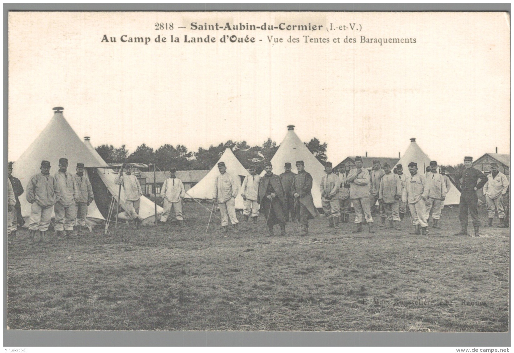 CPA 35 - Saint Aubin Du Cormier - Au Camp De La Lande D'Ouée - Vue Des Tentes Et Des Baraquements - Other & Unclassified