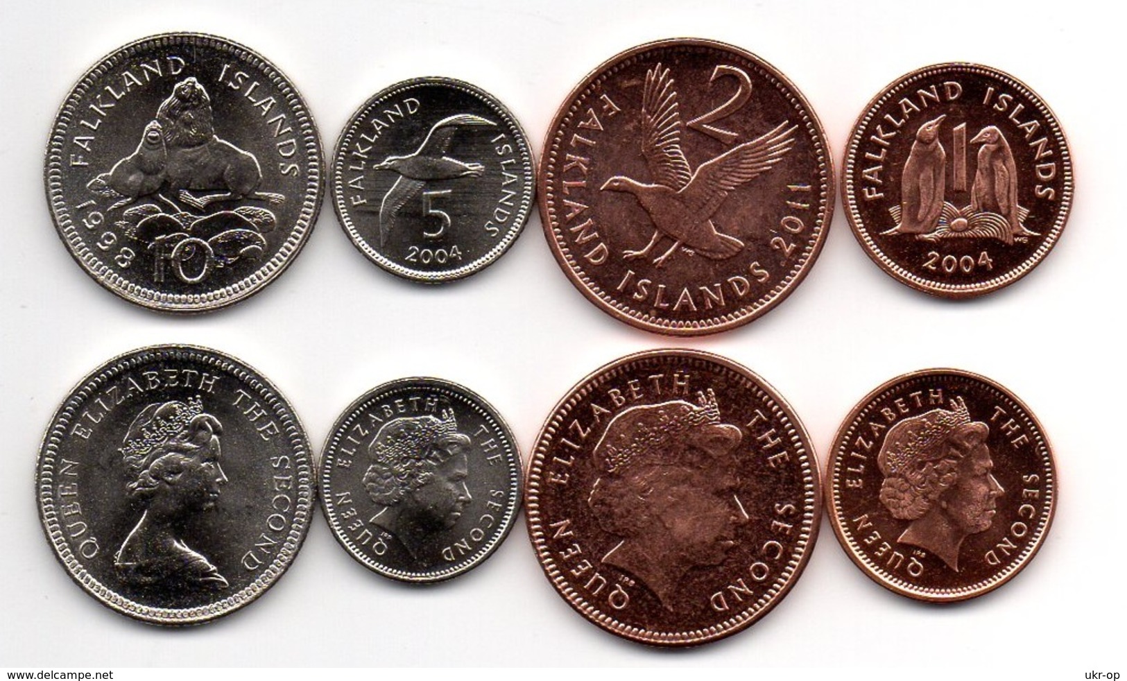 Falkland Islands - 1 2 5 10 Pence 1998 - 2011 UNC Set 4 Coins Ukr-OP - Falkland Islands