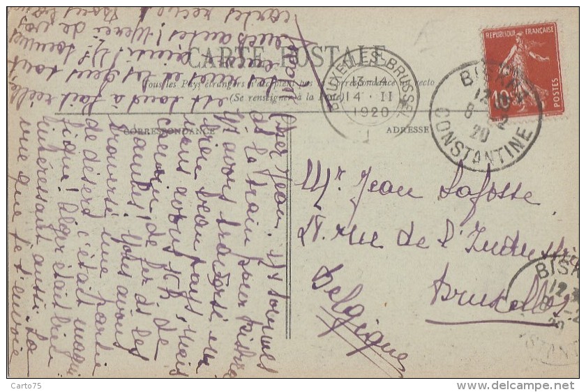 Ethniques Et Cultures - Maghreb - Rue Et Types Arabes - 1920 Cachet Postal Biskra 1920 - Afrique