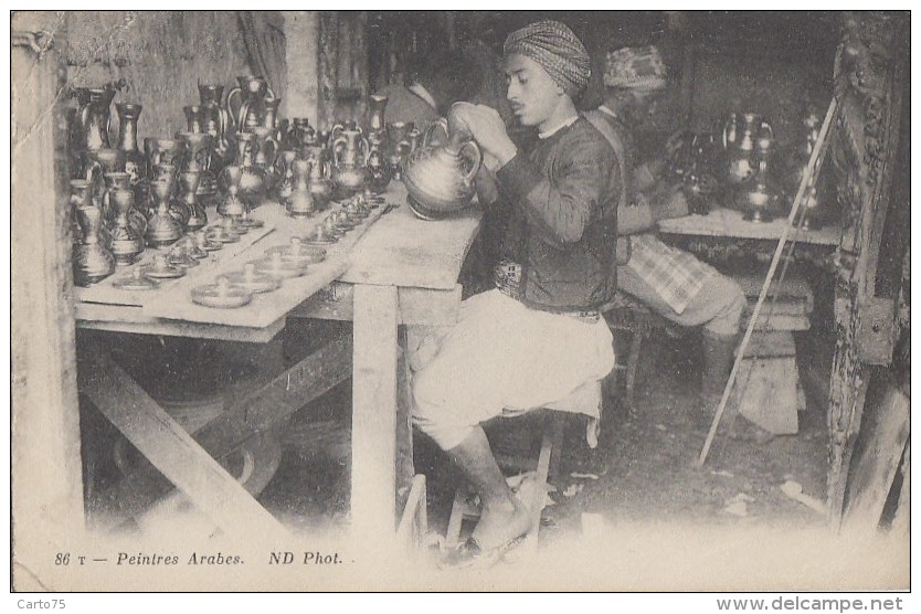 Ethniques Et Cultures - Maghreb - Peintre Arabe Sur Cuivre - 1914 - Afrique