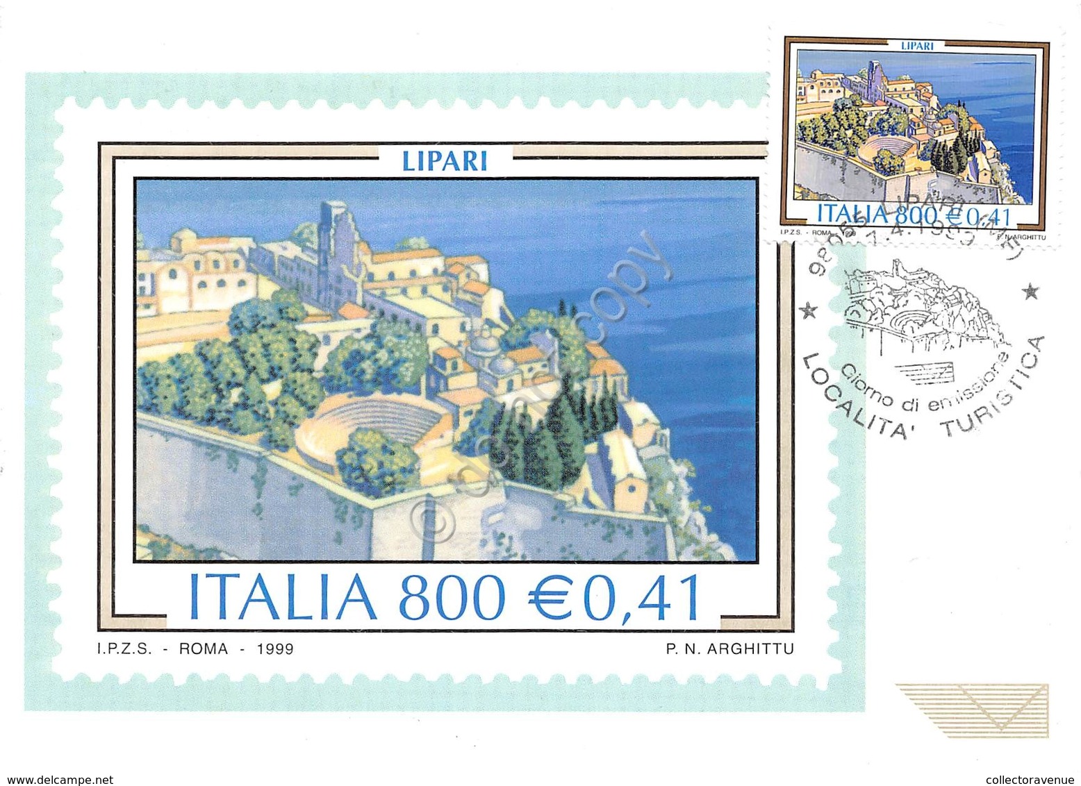 Cartolina Maximum Lipari Località Turistica 1999 - Altri & Non Classificati