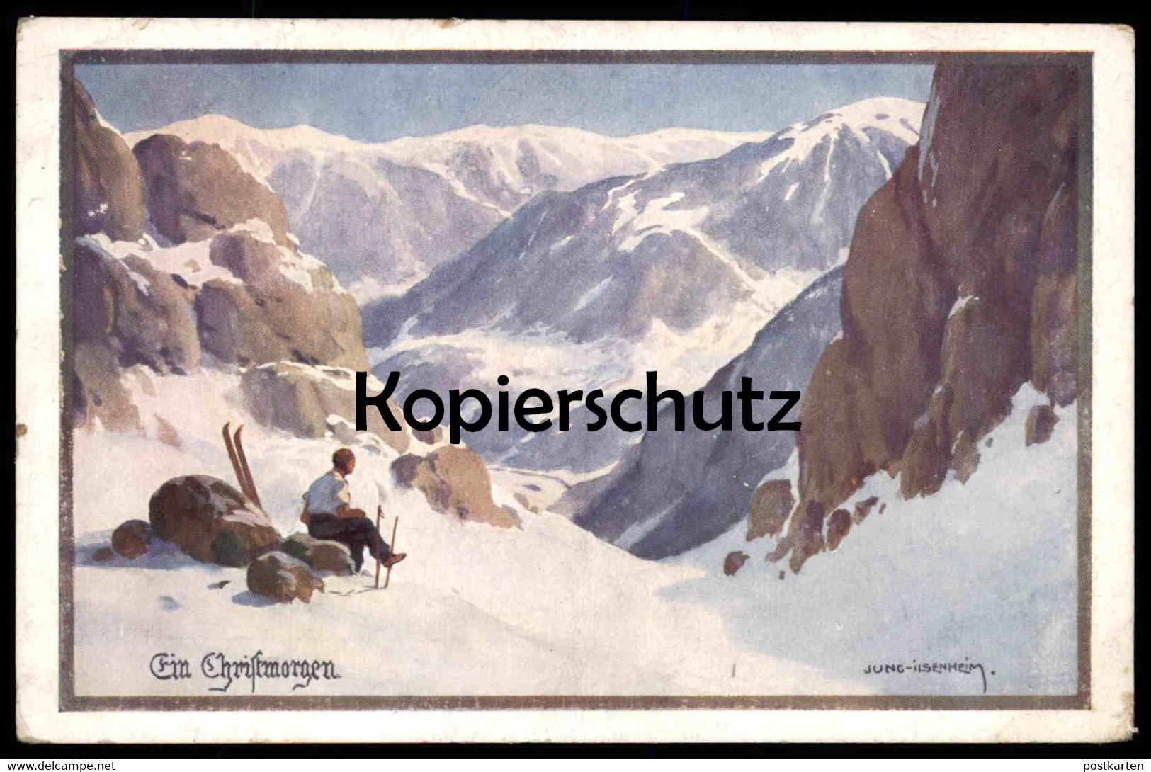 ALTE POSTKARTE FRANZ XAVER JUNG-ILSENHEIM EIN CHRISTMORGEN 1939 Ski Winter Hiver Schnee Snow Wia Leipzig Cpa Postcard AK - Jung