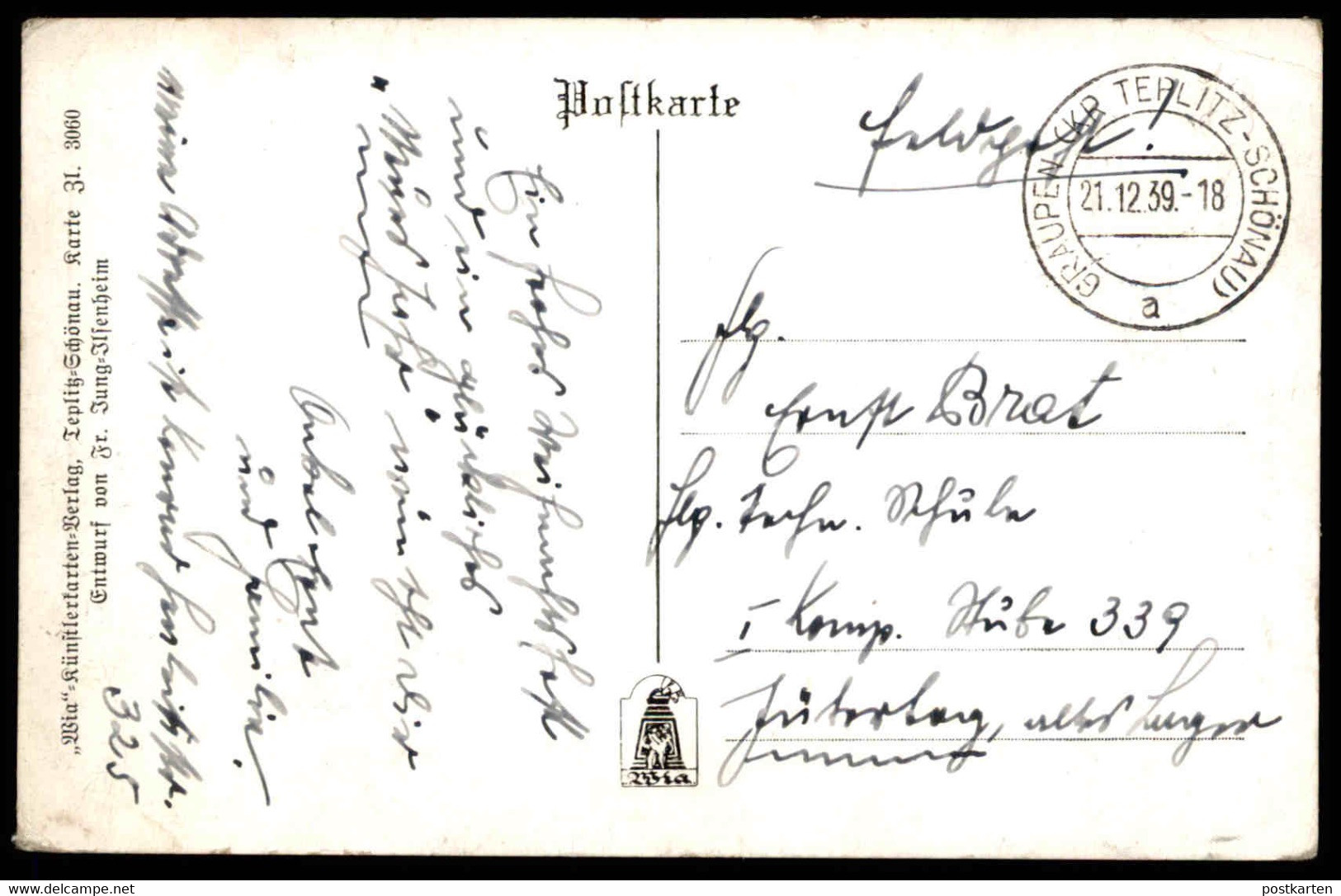 ALTE POSTKARTE FRANZ XAVER JUNG-ILSENHEIM EIN CHRISTMORGEN 1939 Ski Winter Hiver Schnee Snow Wia Leipzig Cpa Postcard AK - Jung