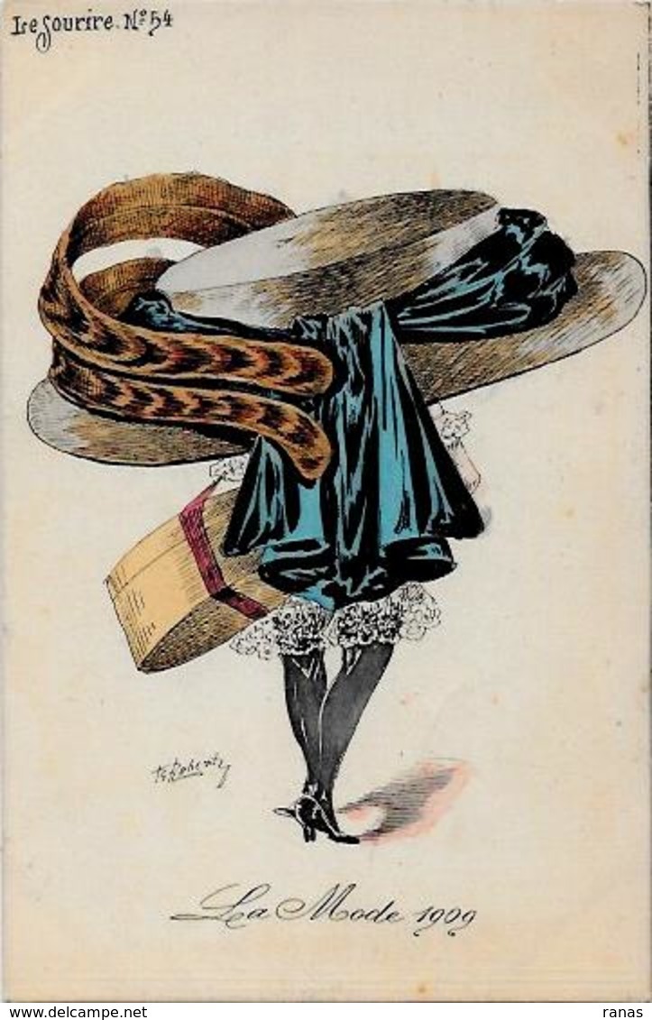 CPA ROBERTY Style Sager Circulé Art Nouveau Sans Numéro Ni éditeur Mode Chapeau érotisme Femme Girl Women - Robert