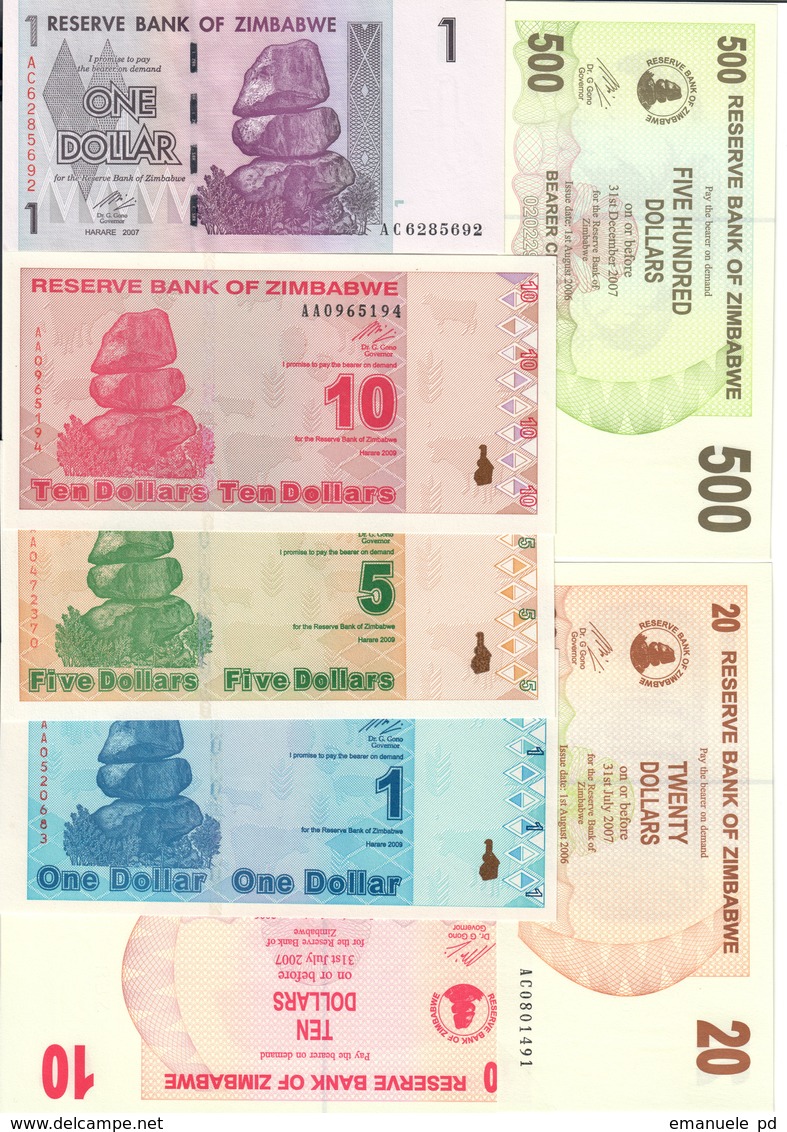 Zimbabwe Lot Set 7 Banknotes UNC .C2. - Zimbabwe