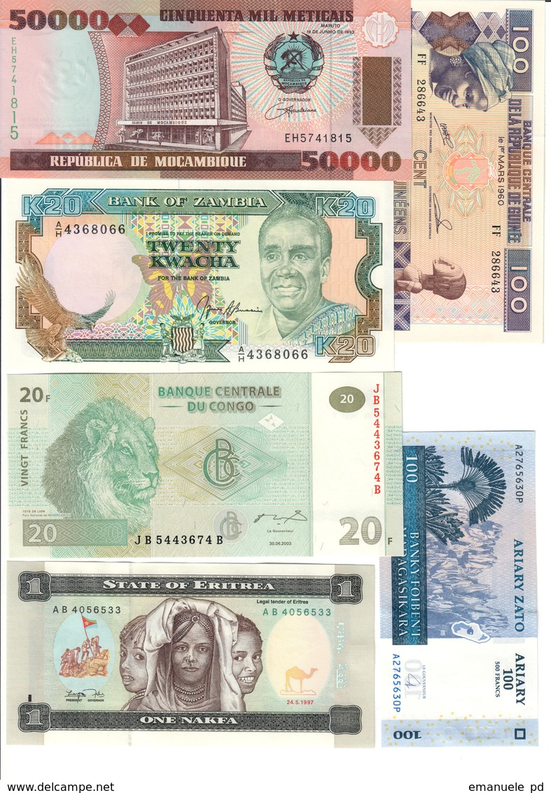 Africa Lot 6 Banknotes UNC .C2. - Altri – Africa