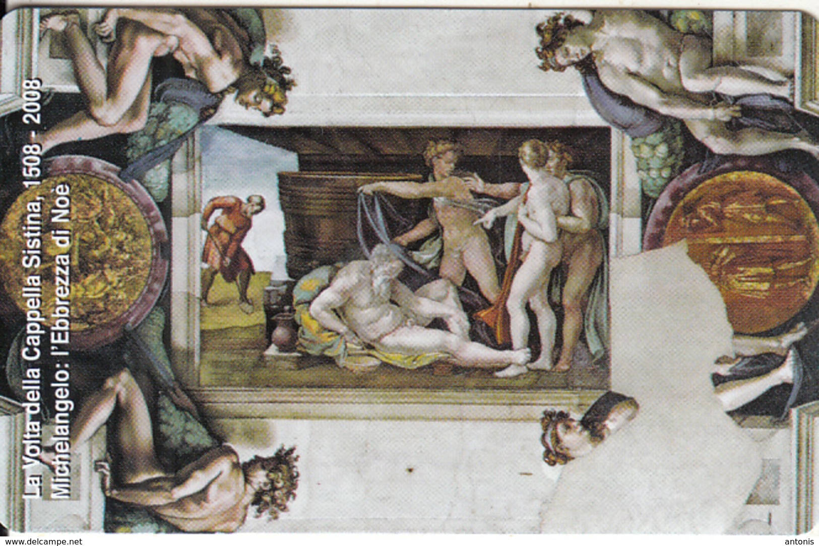 VATICAN - L'ebbrezza Di Noè, Painting/Michelangelo(161), Tirage 6000, Exp.date 31/05/10, Mint - Vaticano