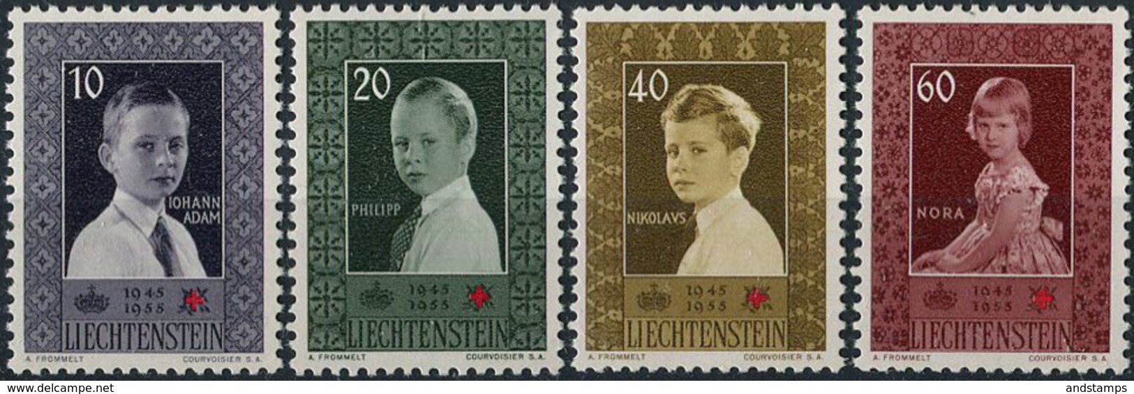 Liechtenstein 1955 Michel #338/41 Luxe/MNH. 10 Years Liechtenstein Red Cross. (B28) - Neufs