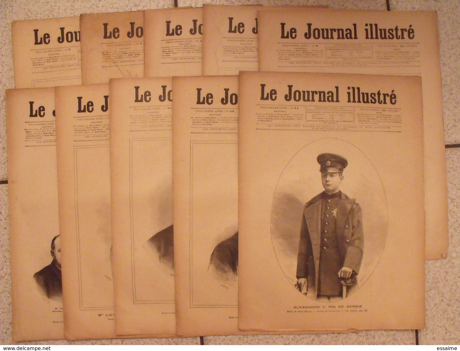 Lot De 9 Numéros De La Revue Le Journal Illustré De 1889.  Alexandre 1er De Serbie. Actualités De L'époque - Revues Anciennes - Avant 1900